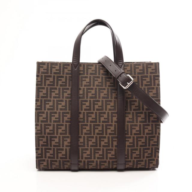 FENDI・バッグ・ズッカ 2WAY ハンドバッグ トートバッグ キャンバス レザー ブラウン