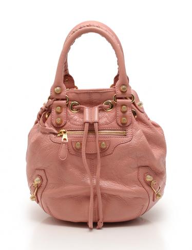 希少バレンシアガ　ミニポンポ　2WAY ハンドバッグ　コーラルピンク 希少バレンシアガミニポンポ2WAY ハンドバッグコーラルピンク