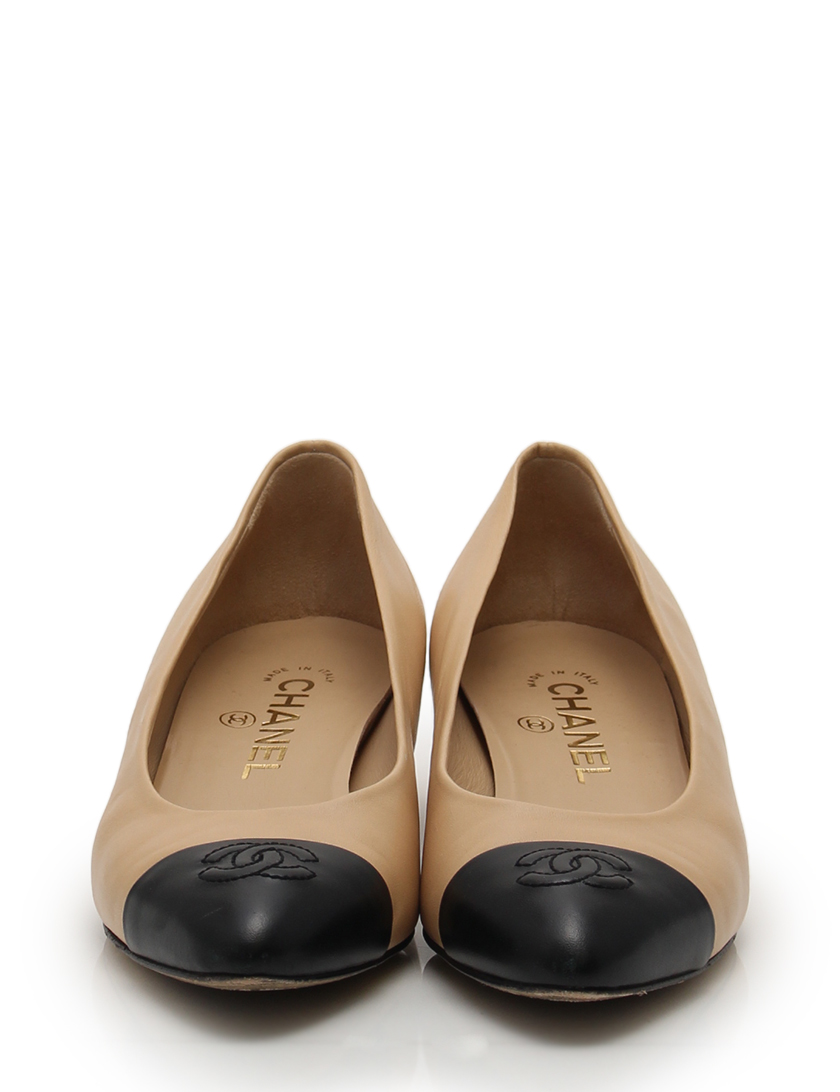 シャネル(CHANEL)|パンプス|ココマーク|バイカラー|レザー|ベージュ|黒|ハイブランド・ブランド専門の中古通販サイト(191378)