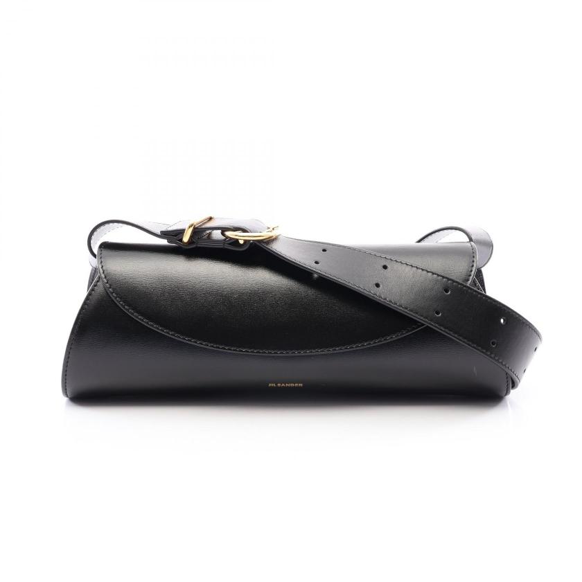 JIL SANDER・バッグ・CANNOLO カンノーロ スモール ショルダーバッグ レザー ブラック
