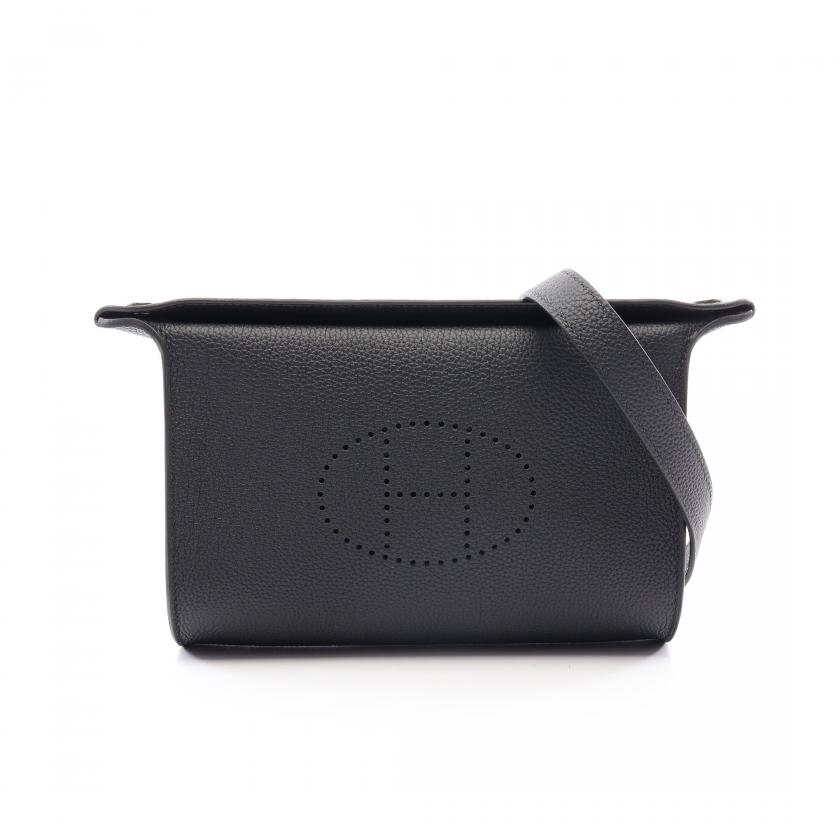 HERMES・バッグ・ヴィド ポッシュ ショルダーバッグ トゴ ブラック シルバー金具 G刻印