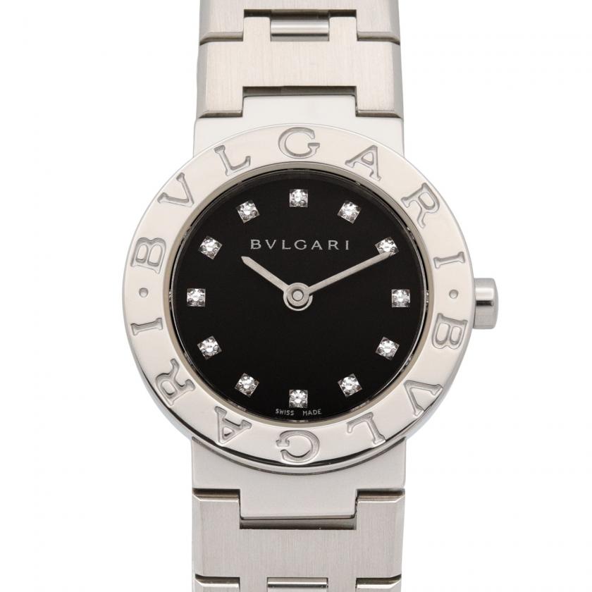 BVLGARI・時計・ブルガリ ブルガリ 12Pダイヤ レディース 腕時計 クオーツ ステンレススチール ダイヤモンド ブラック