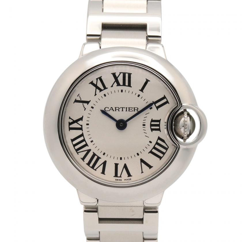 Cartier・時計・バロンブルー SM レディース 腕時計 クオーツ ステンレススチール シルバー