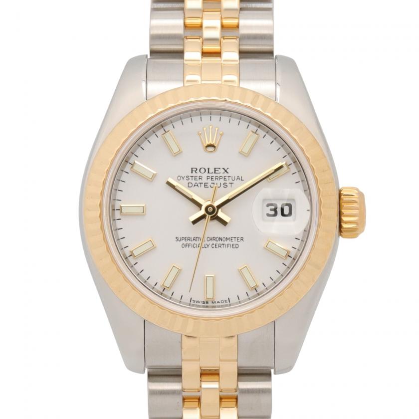 ROLEX・時計・デイトジャスト F番 レディース 腕時計 自動巻き K18（イエローゴールド） ステンレススチール ホワイト バー F番