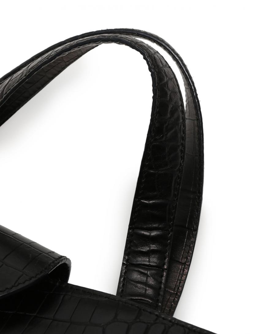 サルヴァトーレフェラガモ(Salvatore Ferragamo)ヴァラ|ハンドバッグ|2WAY|クロコ型押し|レザー|黒|ゴールド金具|ハイブランド・ブランド専門の中古通販サイト(194255)