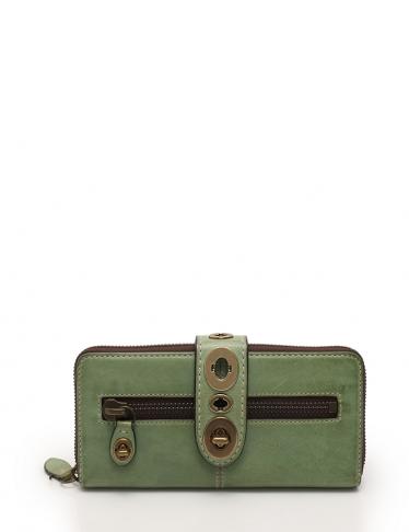 コーチ Coach ラウンドファスナー長財布 ターンロックデザイン レザー 黄緑 ハイブランド ブランド専門の中古通販サイト 195417