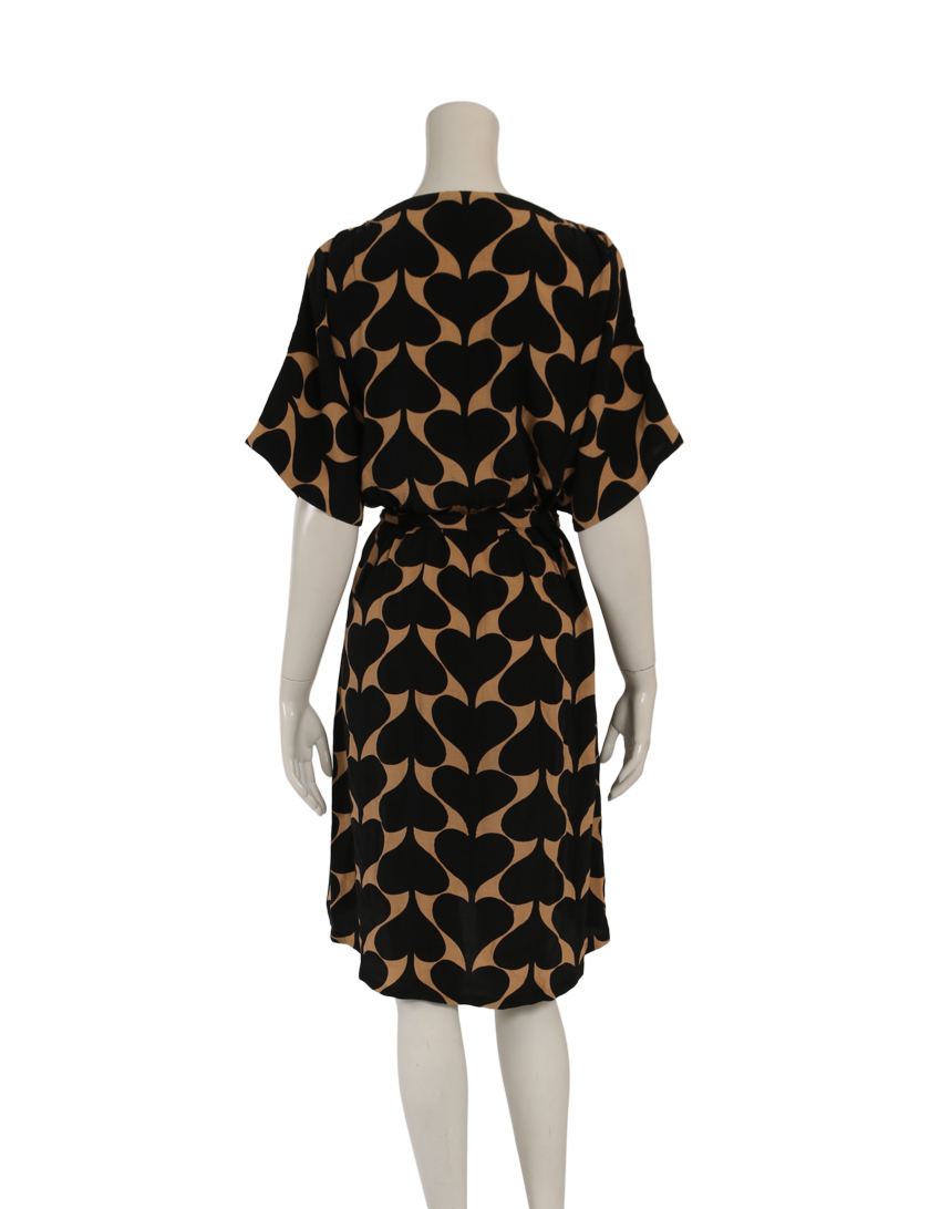 ダイアンフォンファステンバーグ Diane Von Furstenberg Genevieve ワンピース 総柄 ビスコース レーヨン 黒 ベージュ ハイブランド ブランド専門の中古通販サイト