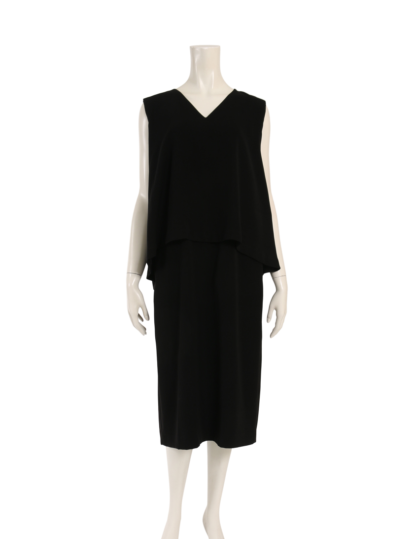 エンフォルド Enfold バックサテンジョーゼットaラインセットアップワンピース 黒 ハイブランド ブランド専門の中古通販サイト