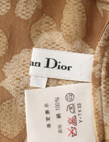 クリスチャンディオール(Christian Dior)ブラウス|シルク|ベージュ|花柄|ハイブランド・ブランド専門の中古通販サイト(205989)