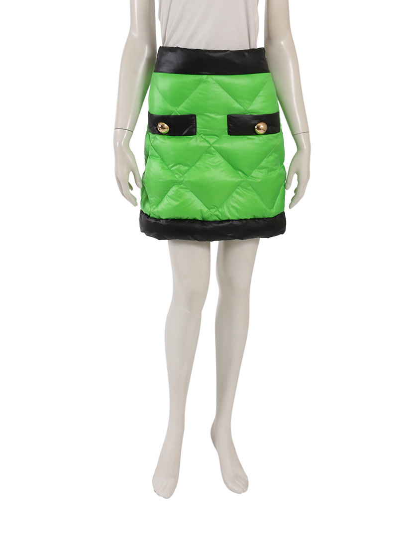 モスキーノ(MOSCHINO)ダウンスカート|バイカラー|ナイロン|黄緑 モスキーノ(MOSCHINO)ダウンスカート|バイカラー|ナイロン|黄緑