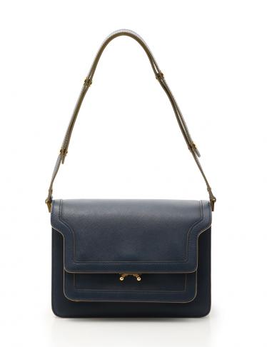 MARNI・バッグ・MARNI TRUNK ショルダーバッグ サフィアーノレザー ネイビー 2WAY