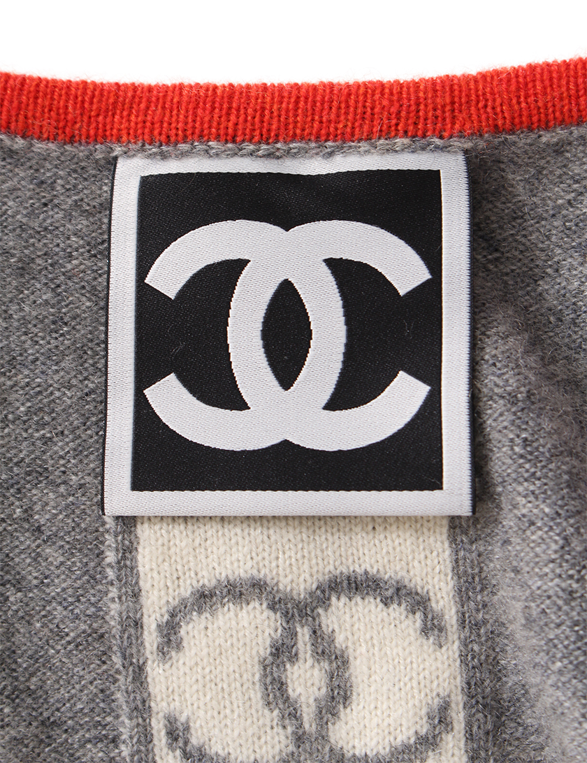 【CHANEL】スポーツライン　ニットワンピース　ロゴ　ブラック CHANEL】スポーツライン ニットワンピース ロゴ ブラック