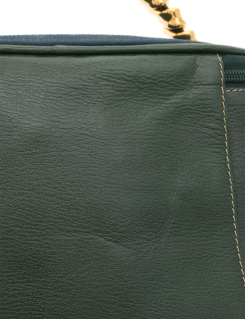 ロエベ(LOEWE)|バニティバッグ|ハンドバッグ|レザー|緑|青|ヴィンテージ|ゴールド金具|ハイブランド・ブランド専門の中古通販サイト(209700)