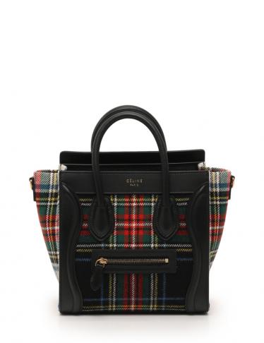 CELINE・バッグ・ラゲージ ナノショッパー ハンドバッグ チェック 