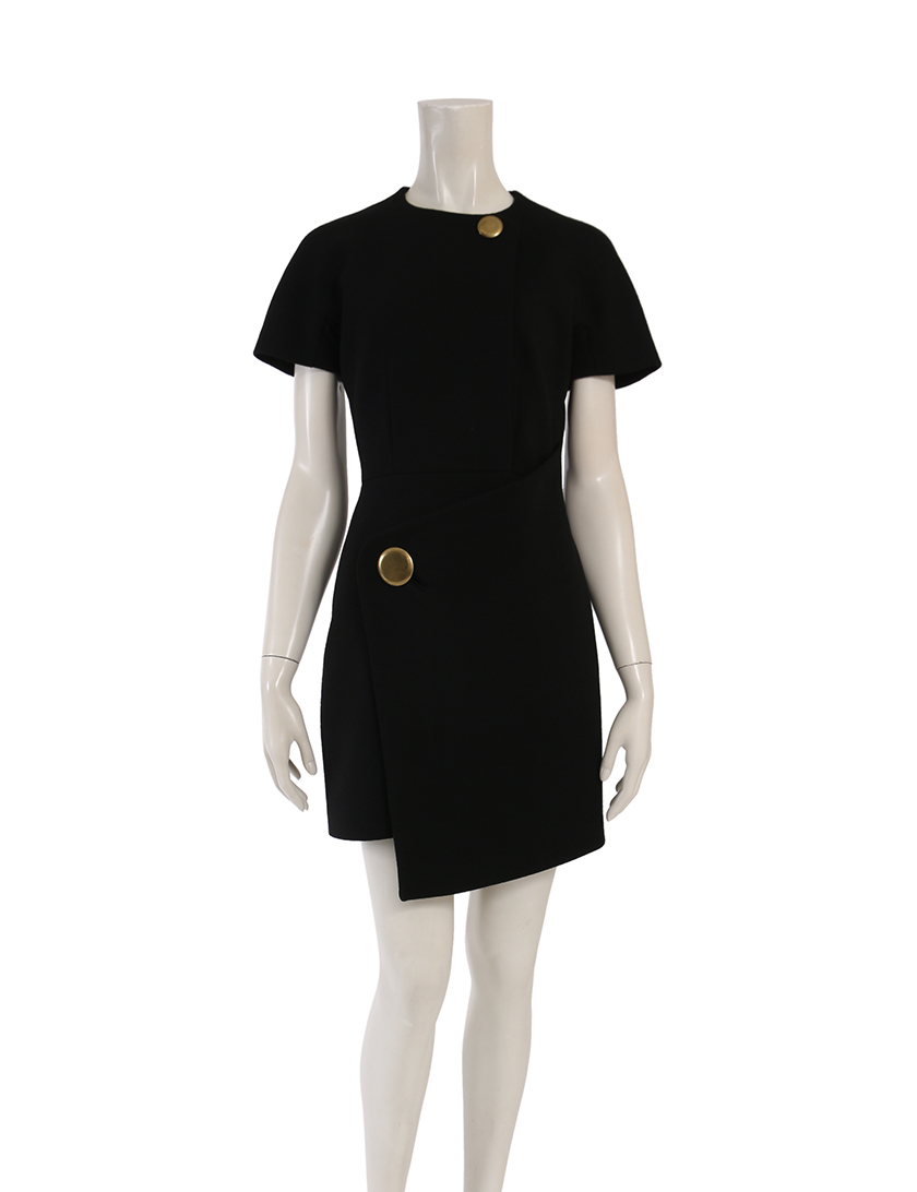 バレンシアガ Balenciaga ワンピース ウール 黒 ハイブランド ブランド専門の中古通販サイト