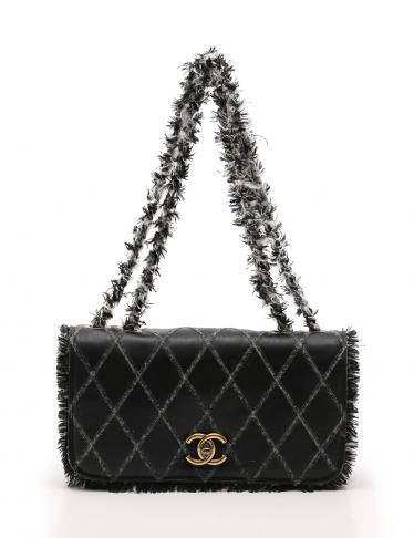 シャネル Chanel マトラッセ シングルフラップ ダブルチェーン ショルダーバッグ レザー ツイード 黒 シルバー ヴィンテージゴールド金具 ハイブランド ブランド専門の中古通販サイト
