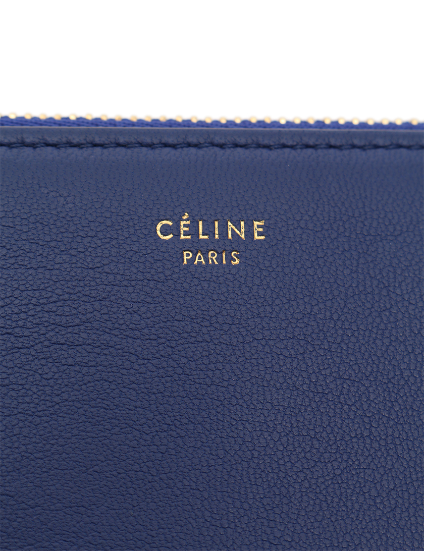 セリーヌ(CELINE)ソロ|クラッチバッグ|レザー|青|茶|バイカラー セリーヌ(CELINE)ソロ|クラッチバッグ|レザー|青|茶|バイカラー