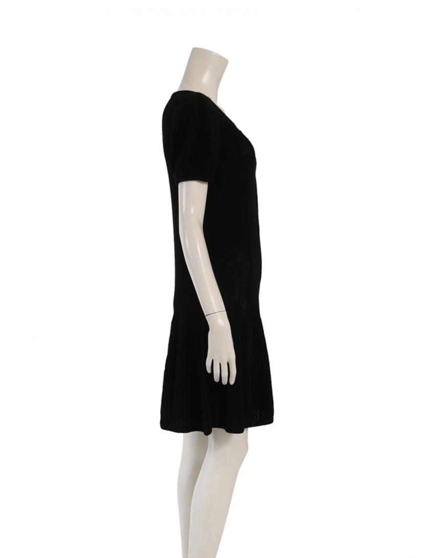 ルネ Rene フェイクパールファスナー フロントジップ ニット ワンピース コットン 黒 ハイブランド ブランド専門の中古通販サイト 2637