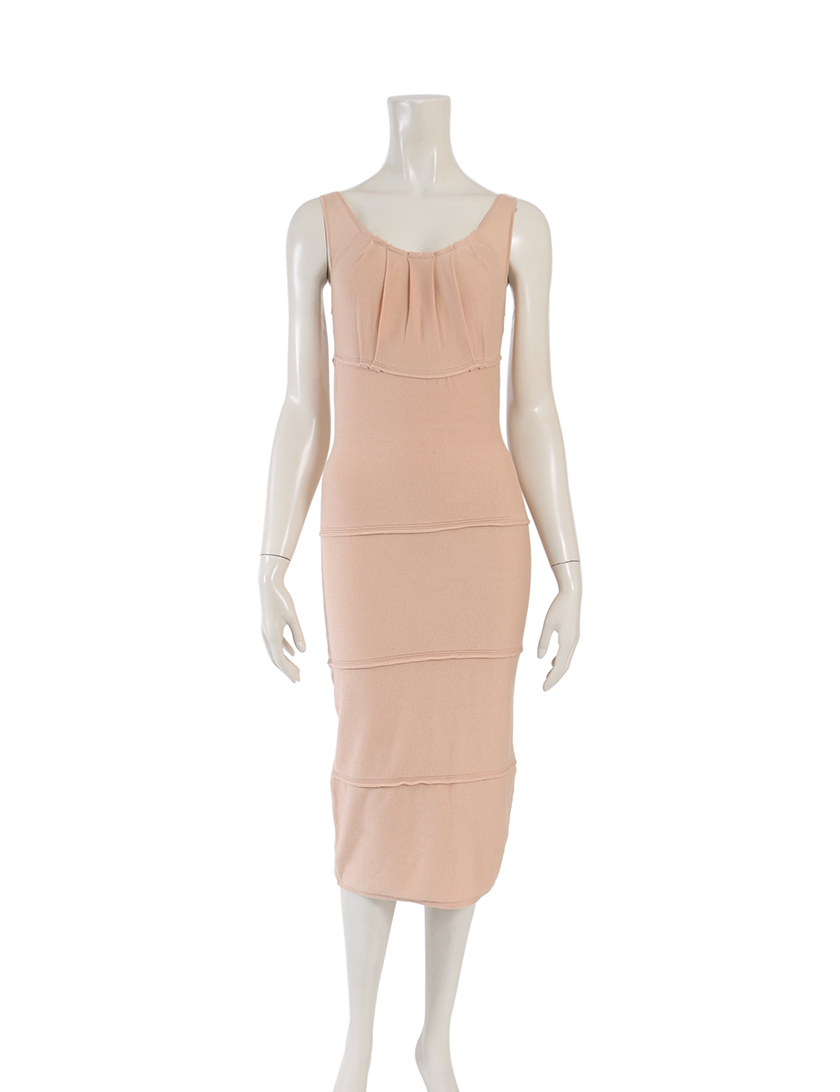 モスキーノチープアンドシック Moschino Cheap Chic ワンピース ノースリーブ ピンクベージュ ハイブランド ブランド 専門の中古通販サイト 6509