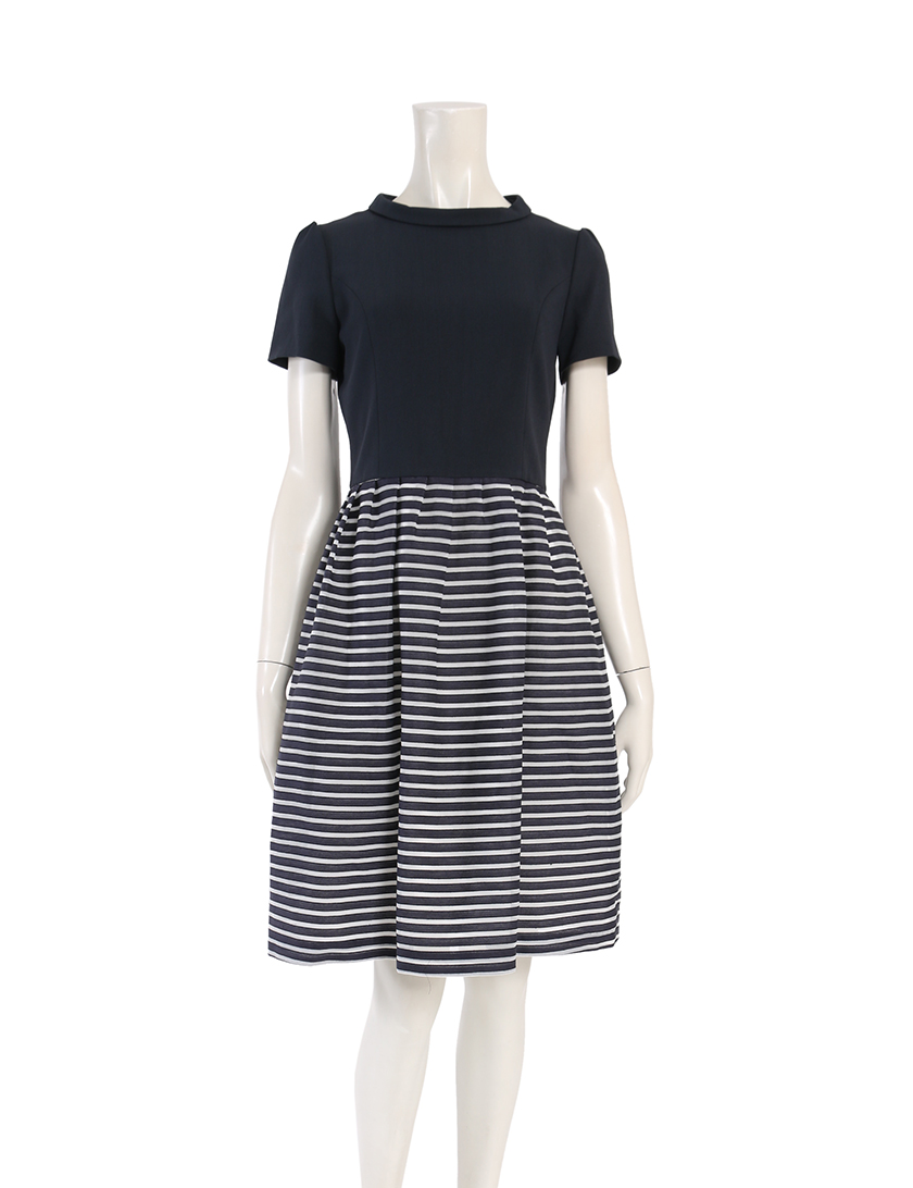 ルネ Rene Rene Basic ワンピース ボーダー ネイビー 白 切替 ハイブランド ブランド専門の中古通販サイト