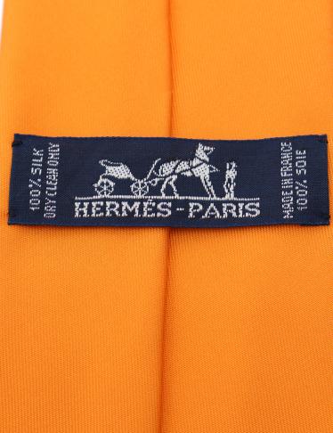 HERMES・財布・小物・ ネクタイ シルク オレンジ