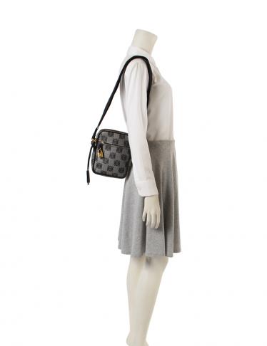 ロエベ(LOEWE)アナグラム|ショルダーバッグ|PVC|レザー|グレー|黒|ハイブランド・ブランド専門の中古通販サイト(230667)