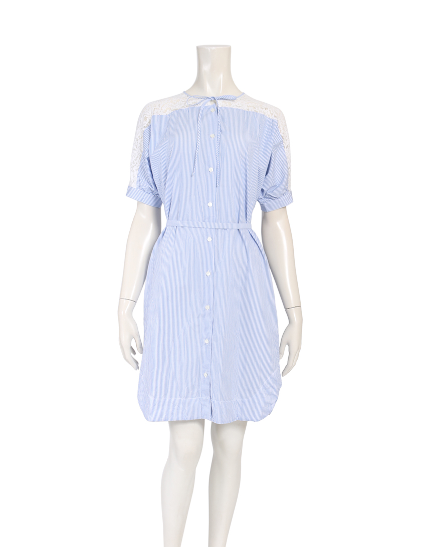 ヌメロヴェントゥーノ N 21 ワンピース ストライプ レース 水色 白 ハイブランド ブランド専門の中古通販サイト 2397