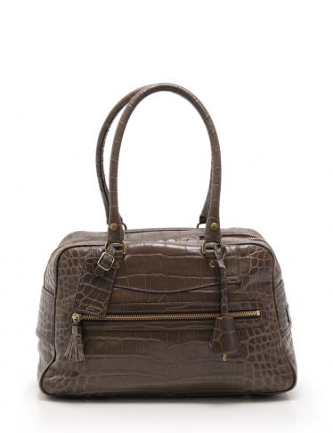 ジェイアンドエムデヴィッドソン J M Davidson Vivi ショルダーバッグ レザー グレーブラウン 型押し ハイブランド ブランド専門の中古通販サイト