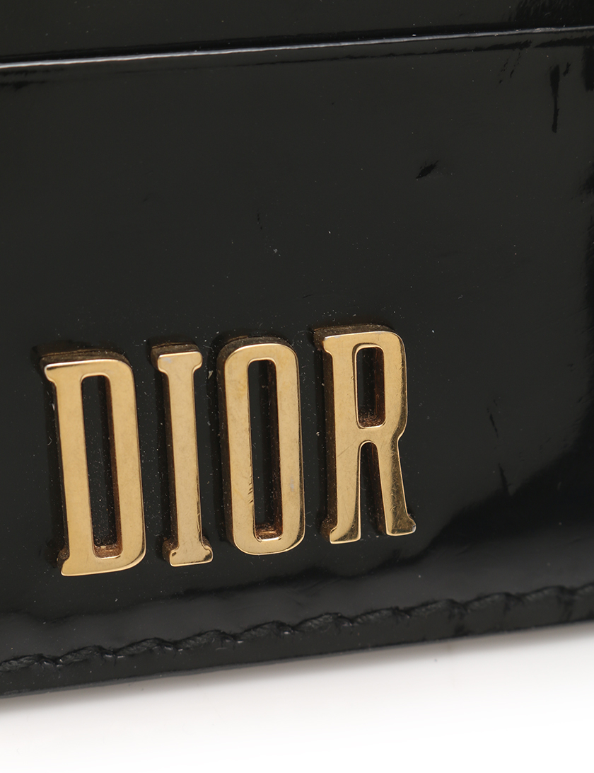 クリスチャンディオール(Christian Dior)|カードケース|エナメルレザー|黒|ロゴ|ハイブランド・ブランド専門の中古通販サイト(244552)