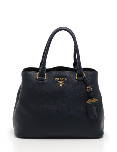 PRADA・バッグ・VITELLO PHENIX ハンドバッグ レザー ネイビー 2WAY