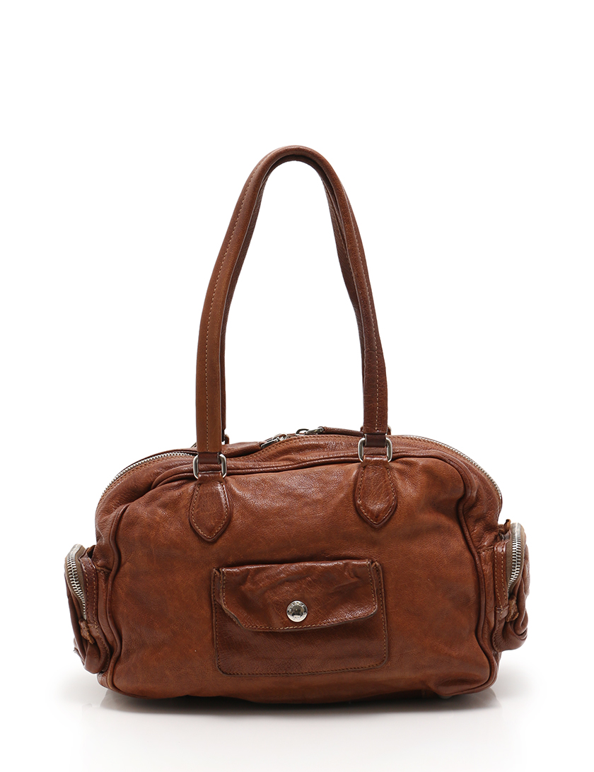 プラダ(PRADA)|ショルダーバッグ|ウォッシュドカーフレザー|茶|ハイブランド・ブランド専門の中古通販サイト(247266)