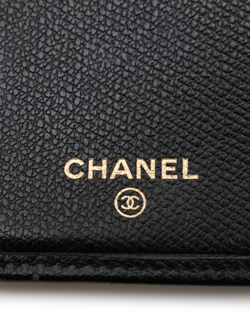 シャネル（CHANEL）ココボタン｜二つ折り長財布｜キャビアスキン｜黒｜ハイブランド・ブランド専門の中古通販サイト（248292）