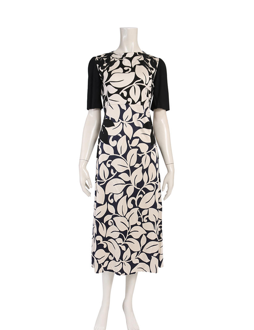 マークジェイコブス Marc Jacobs ワンピース ドレス 花柄 刺繍 シルク混 アイボリー ネイビー 黒 ハイブランド ブランド専門の中古通販サイト