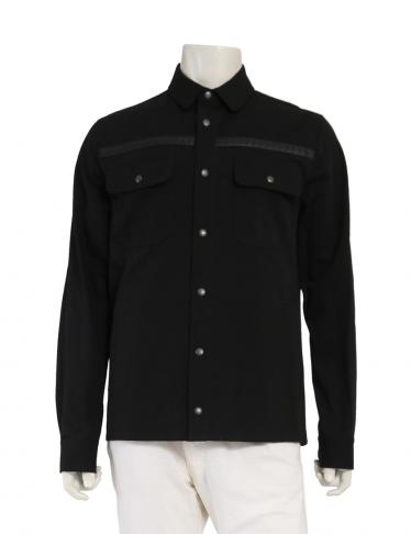 BOTTEGA VENETA・アウター・ シャツジャケット コットン レザー 黒 