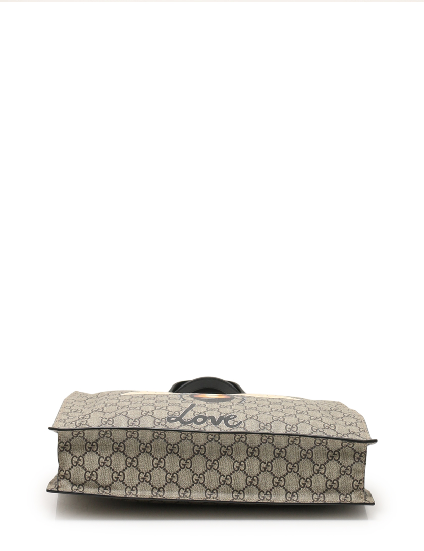 グッチ(GUCCI)ビー(ハチ)|プリント|ソフト|GGスプリーム|トートバッグ|PVC|レザー|ベージュ|黒|2WAY|2018シーズン|ハイブランド・ブランド専門の中古通販サイト(254550)
