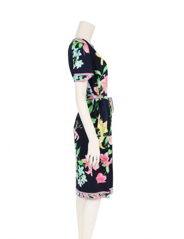 レオナールファッション(LEONARD FASHION)ワンピース|花柄|ネイビー|ピンク|黄|ハイブランド・ブランド専門の中古通販サイト(251222)