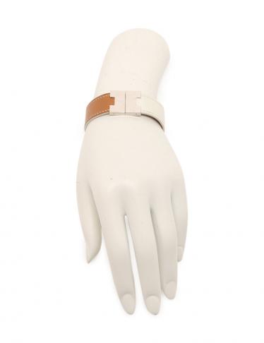 エルメス(HERMES)ルーリー|ブレスレット|レザー|白|茶|リバーシブル|シルバー金具||ハイブランド・ブランド専門の中古通販サイト(259733)