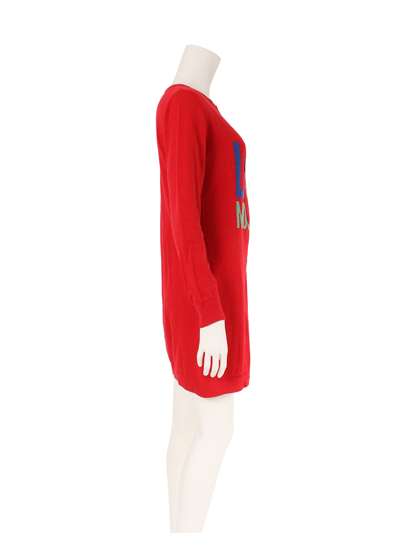 ラブモスキーノ Love Moschino ニットワンピース ロングニット ウール 赤 マルチカラー ハイブランド ブランド専門の中古通販サイト