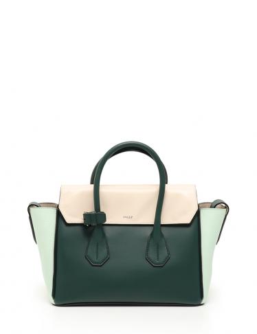 BALLY・バッグ・SOMMET ソメット ハンドバッグ レザー 緑 アイボリー 