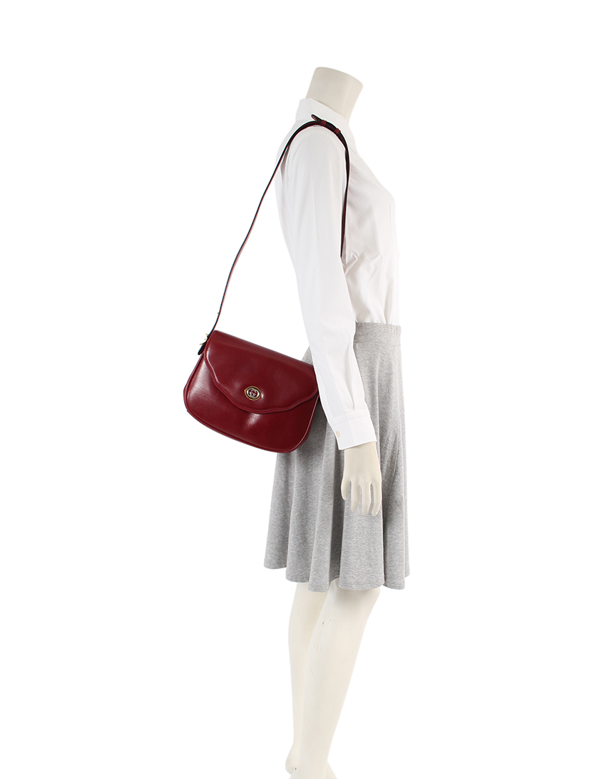 グッチ(GUCCI)オールドグッチ|ショルダーバッグ|レザー|ボルドー|ハイブランド・ブランド専門の中古通販サイト(266961)