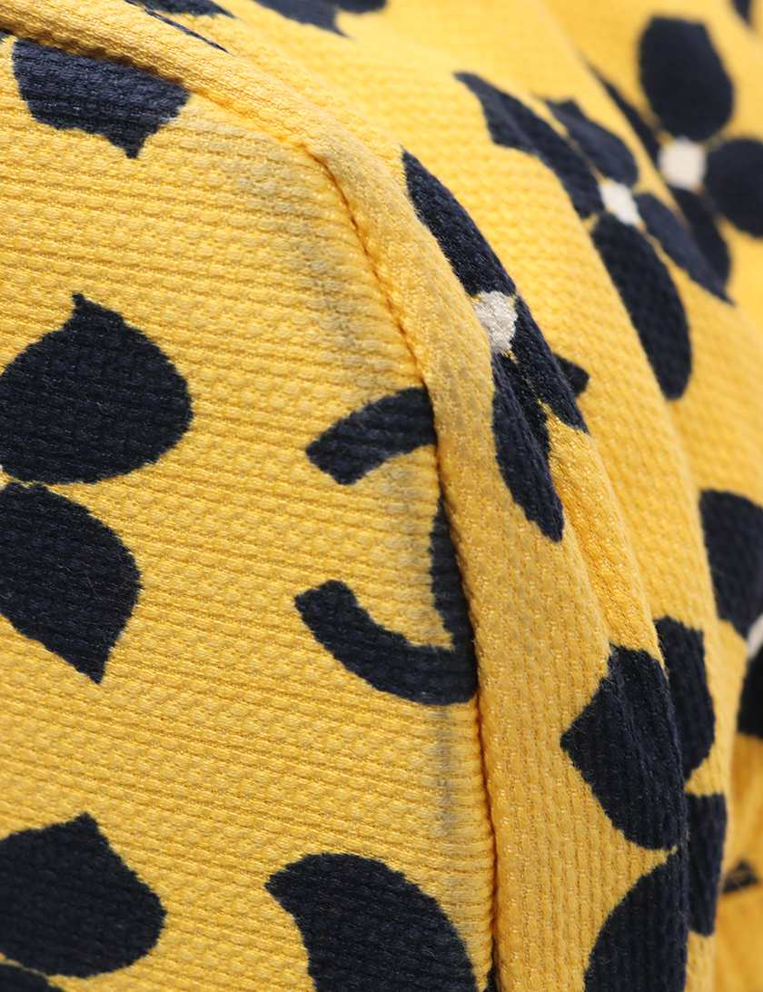 シャネル Chanel トートバッグ 花柄 キャンバス 黄 ネイビー がま口 ハイブランド ブランド専門の中古通販サイト