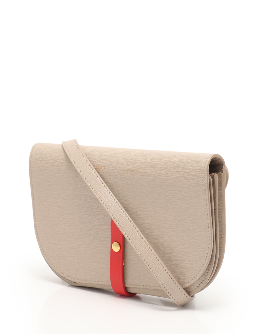 セリーヌ(CELINE)ポシェット|ショルダーバッグ|レザー|ベージュ|赤|ハイブランド・ブランド専門の中古通販サイト(272964)