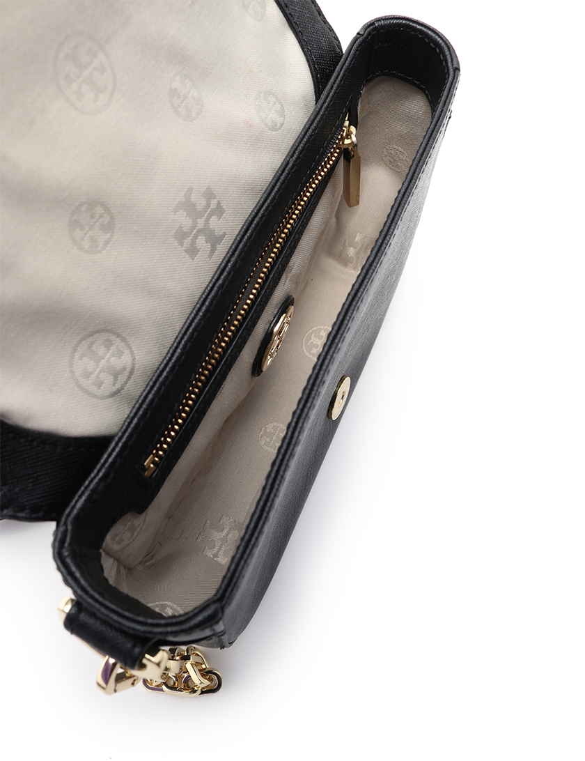 トリーバーチ(TORY BURCH)ロビンソン|チェーンウォレット|ショルダーバッグ|レザー|黒|ハイブランド・ブランド専門の中古通販サイト(248023)