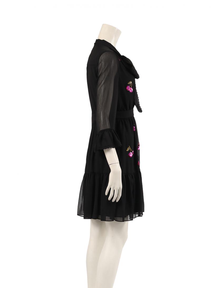 ケイトスペード Kate Spade チェリー シフォンワンピース 黒 スパンコール ハイブランド ブランド専門の中古通販サイト