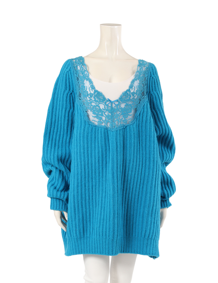 バレンシアガ Balenciaga プルオーバー ニット Vネック 水色 17シーズン ハイブランド ブランド専門の中古通販サイト