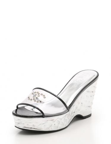 CHANEL シャネル ココマーク ミュール サンダル シルバー CHANEL シャネル ココマーク ミュール サンダル シルバー