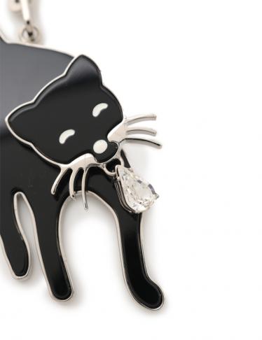 ミュウミュウ Miu Miu キーホルダー チャーム 黒 シルバー ネコ ビジュー ハイブランド ブランド専門の中古通販サイト 2631