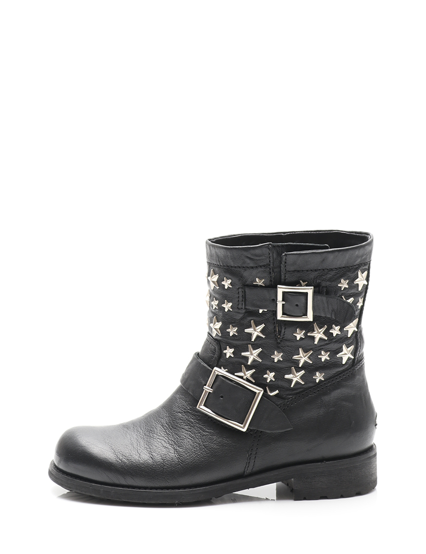 ジミーチュウ(JIMMY CHOO)スタースタッズ|ショートブーツ|レザー|黒|ハイブランド・ブランド専門の中古通販サイト(285222)