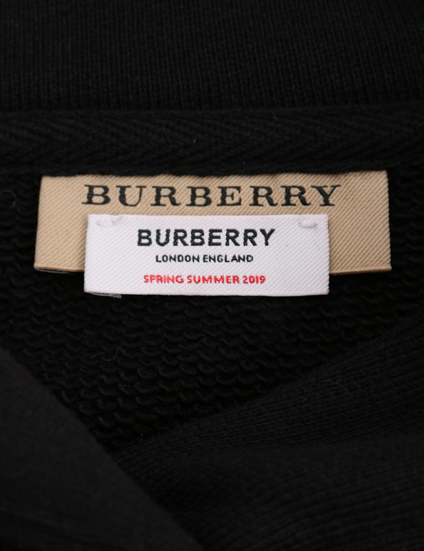 BURBERRY・トップス・ プルオーバーパーカー コットン 黒 チェーン 2019SS