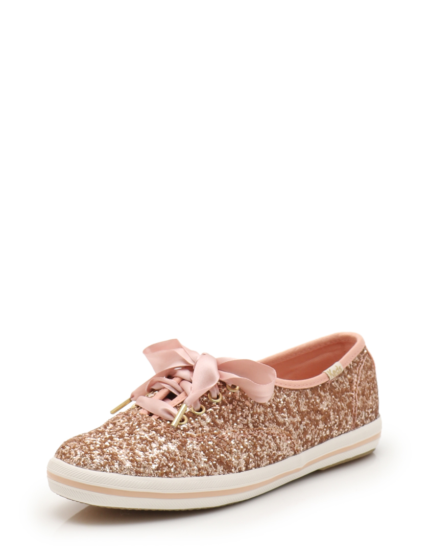 ケイトスペード Kate Spade Keds For Kate Spade スニーカー グリッターラメ ピンク ベージュ リボン ハイブランド ブランド専門の中古通販サイト 2850